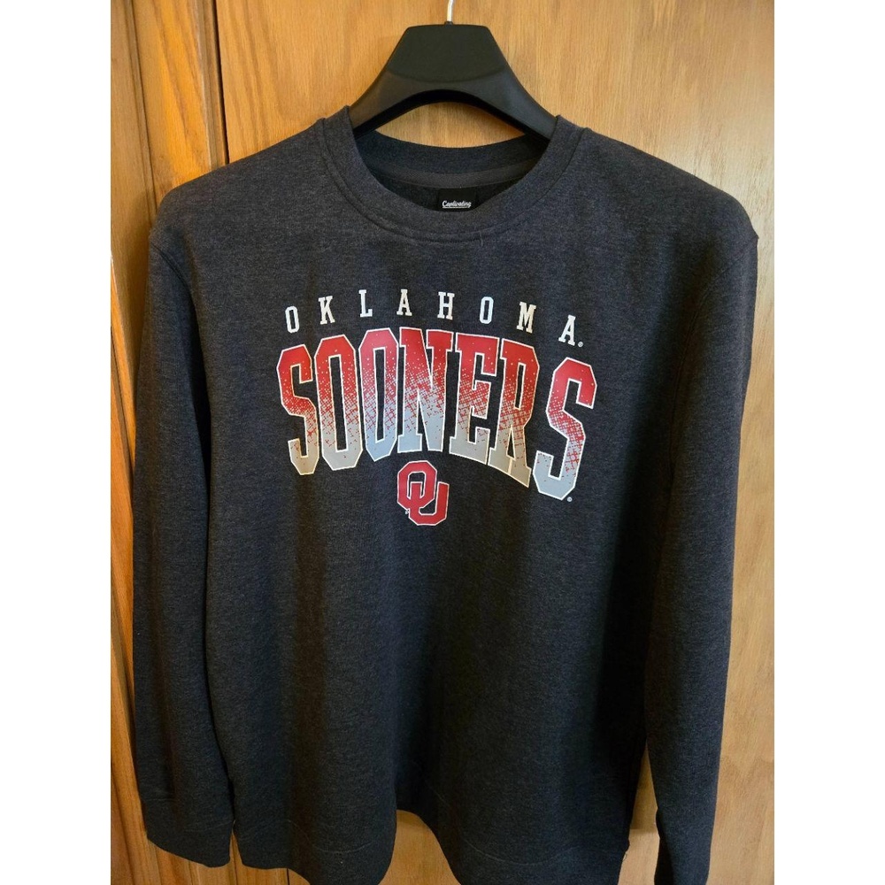 NCAA Oklahoma Sooners Sweatshirt XL Gray Crewneck  Long Sleeve Sooners